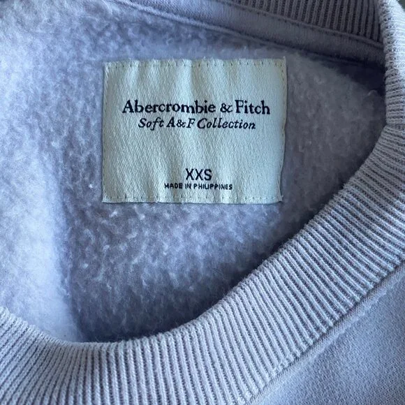 ABERCROMBIE & FITCH Soft AF Lavender Cropped Sweatshirt Size XXS - Picture 6 of 7